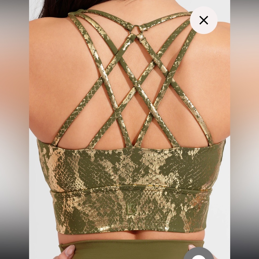 SOLD Buffbunny revolution sports bra medium Olive Gold Viper NWT - Picture 5 of 11